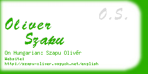 oliver szapu business card